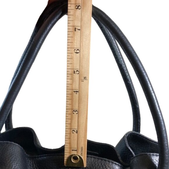 Cole Haan Leather Shoulder Bag, SALE! Pebbled Black Large Many Features, EUC - Picture 9 of 10